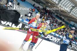 02.03.2024, Lahti, Finland (FIN): Johannes Hoesflot Klaebo (NOR), Erik Valnes (NOR), Federico Pellegrino (ITA), (l-r)  - FIS world cup cross-country, 20km, Lahti (FIN). www.nordicfocus.com. © Modica/NordicFocus. Every downloaded picture is fee-liable.