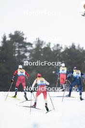 02.03.2024, Lahti, Finland (FIN): Johannes Hoesflot Klaebo (NOR), Cyril Faehndrich (SUI), Theo Schely (FRA), (l-r)  - FIS world cup cross-country, 20km, Lahti (FIN). www.nordicfocus.com. © Modica/NordicFocus. Every downloaded picture is fee-liable.