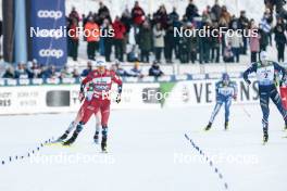 03.03.2024, Lahti, Finland (FIN): Johannes Hoesflot Klaebo (NOR), Lucas Chanavat (FRA), (l-r)  - FIS world cup cross-country, individual sprint, Lahti (FIN). www.nordicfocus.com. © Modica/NordicFocus. Every downloaded picture is fee-liable.