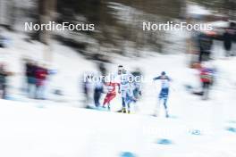 03.03.2024, Lahti, Finland (FIN): Johannes Hoesflot Klaebo (NOR), Johan Haeggstroem (SWE), (l-r)  - FIS world cup cross-country, individual sprint, Lahti (FIN). www.nordicfocus.com. © Modica/NordicFocus. Every downloaded picture is fee-liable.