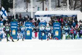 03.03.2024, Lahti, Finland (FIN): Emil Danielsson (SWE), Marius Kastner (GER), Joni Maki (FIN), Federico Pellegrino (ITA), Renaud Jay (FRA), Jaume Pueyo (ESP), (l-r)  - FIS world cup cross-country, individual sprint, Lahti (FIN). www.nordicfocus.com. © Modica/NordicFocus. Every downloaded picture is fee-liable.
