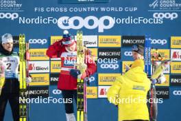 03.03.2024, Lahti, Finland (FIN): Lucas Chanavat (FRA), Johannes Hoesflot Klaebo (NOR), Valerio Grond (SUI), (l-r)  - FIS world cup cross-country, individual sprint, Lahti (FIN). www.nordicfocus.com. © Modica/NordicFocus. Every downloaded picture is fee-liable.