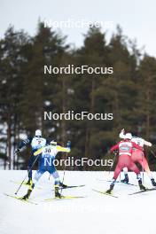 03.03.2024, Lahti, Finland (FIN): Lucas Chanavat (FRA), Johan Haeggstroem (SWE), Johannes Hoesflot Klaebo (NOR), Valerio Grond (SUI), (l-r)  - FIS world cup cross-country, individual sprint, Lahti (FIN). www.nordicfocus.com. © Modica/NordicFocus. Every downloaded picture is fee-liable.