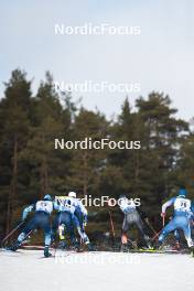 03.03.2024, Lahti, Finland (FIN): Emil Danielsson (SWE), Federico Pellegrino (ITA), Jaume Pueyo (ESP), Marius Kastner (GER), Renaud Jay (FRA), Joni Maki (FIN), (l-r)  - FIS world cup cross-country, individual sprint, Lahti (FIN). www.nordicfocus.com. © Modica/NordicFocus. Every downloaded picture is fee-liable.