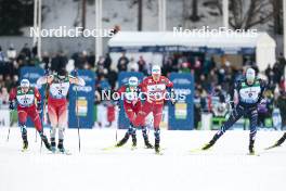 03.03.2024, Lahti, Finland (FIN): Erik Valnes (NOR), Valerio Grond (SUI), Even Northug (NOR), Johannes Hoesflot Klaebo (NOR), Lucas Chanavat (FRA), (l-r)  - FIS world cup cross-country, individual sprint, Lahti (FIN). www.nordicfocus.com. © Modica/NordicFocus. Every downloaded picture is fee-liable.