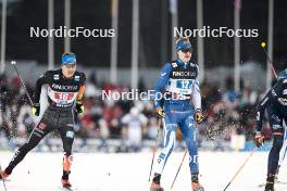 01.03.2024, Lahti, Finland (FIN): Anian Sossau (GER), Ville Ahonen (FIN), (l-r)  - FIS world cup cross-country, team sprint, Lahti (FIN). www.nordicfocus.com. © Modica/NordicFocus. Every downloaded picture is fee-liable.