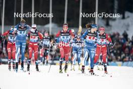 01.03.2024, Lahti, Finland (FIN): Johanna Matintalo (FIN), Kristine Stavaas Skistad (NOR), Krista Parmakoski (FIN), Lotta Udnes Weng (NOR), (l-r)  - FIS world cup cross-country, team sprint, Lahti (FIN). www.nordicfocus.com. © Modica/NordicFocus. Every downloaded picture is fee-liable.