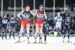 01.03.2024, Lahti, Finland (FIN): Anja Weber (SUI), Lea Fischer (SUI), (l-r)  - FIS world cup cross-country, team sprint, Lahti (FIN). www.nordicfocus.com. © Modica/NordicFocus. Every downloaded picture is fee-liable.
