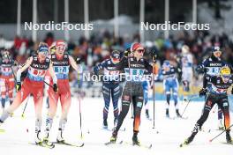 01.03.2024, Lahti, Finland (FIN): Lea Fischer (SUI), Anja Weber (SUI), Coletta Rydzek (GER), (l-r)  - FIS world cup cross-country, team sprint, Lahti (FIN). www.nordicfocus.com. © Modica/NordicFocus. Every downloaded picture is fee-liable.