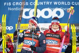 01.03.2024, Lahti, Finland (FIN): Paal Golberg (NOR), Johannes Hoesflot Klaebo (NOR), (l-r)  - FIS world cup cross-country, team sprint, Lahti (FIN). www.nordicfocus.com. © Modica/NordicFocus. Every downloaded picture is fee-liable.