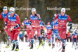 10.03.2024, Oslo, Norway (NOR): Martin Loewstroem Nyenget (NOR), Johannes Hoesflot Klaebo (NOR), Edvard Sandvik (NOR), (l-r)  - FIS world cup cross-country, mass men, Oslo (NOR). www.nordicfocus.com. © Modica/NordicFocus. Every downloaded picture is fee-liable.