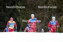 10.03.2024, Oslo, Norway (NOR): Harald Oestberg Amundsen (NOR), Johannes Hoesflot Klaebo (NOR), Didrik Toenseth (NOR), (l-r)  - FIS world cup cross-country, mass men, Oslo (NOR). www.nordicfocus.com. © Modica/NordicFocus. Every downloaded picture is fee-liable.