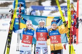 09.03.2024, Oslo, Norway (NOR): Ebba Andersson (SWE), Frida Karlsson (SWE), Katharina Hennig (GER), (l-r) - FIS world cup cross-country, mass women, Oslo (NOR). www.nordicfocus.com. © Modica/NordicFocus. Every downloaded picture is fee-liable.