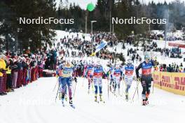 09.03.2024, Oslo, Norway (NOR): Jessie Diggins (USA), Frida Karlsson (SWE), Linn Svahn (SWE), Victoria Carl (GER), (l-r)  - FIS world cup cross-country, mass women, Oslo (NOR). www.nordicfocus.com. © Modica/NordicFocus. Every downloaded picture is fee-liable.