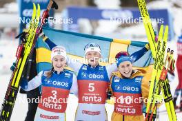 09.03.2024, Oslo, Norway (NOR): Ebba Andersson (SWE), Frida Karlsson (SWE), Katharina Hennig (GER), (l-r) - FIS world cup cross-country, mass women, Oslo (NOR). www.nordicfocus.com. © Modica/NordicFocus. Every downloaded picture is fee-liable.