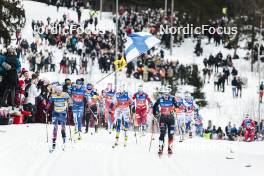 09.03.2024, Oslo, Norway (NOR): Jessie Diggins (USA), Kerttu Niskanen (FIN), Frida Karlsson (SWE), Victoria Carl (GER), (l-r)  - FIS world cup cross-country, mass women, Oslo (NOR). www.nordicfocus.com. © Modica/NordicFocus. Every downloaded picture is fee-liable.
