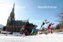12.03.2024, Drammen, Norway (NOR): Jan Stoelben (GER), Emil Liekari (FIN), Oskar Svensson (SWE), Haavard Solaas Taugboel (NOR), (l-r)  - FIS world cup cross-country, individual sprint, Drammen (NOR). www.nordicfocus.com. © Modica/NordicFocus. Every downloaded picture is fee-liable.