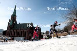 12.03.2024, Drammen, Norway (NOR): Ane Appelkvist Stenseth (NOR), Pia Fink (GER), Coletta Rydzek (GER), Moa Lundgren (SWE), Tiril Udnes Weng (NOR), Nadine Faehndrich (SUI), (l-r)  - FIS world cup cross-country, individual sprint, Drammen (NOR). www.nordicfocus.com. © Modica/NordicFocus. Every downloaded picture is fee-liable.