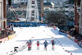 12.03.2024, Drammen, Norway (NOR): Even Northug (NOR), Valerio Grond (SUI), James Clinton Schoonmaker (USA), Antoine Cyr (CAN), (l-r)  - FIS world cup cross-country, individual sprint, Drammen (NOR). www.nordicfocus.com. © Modica/NordicFocus. Every downloaded picture is fee-liable.