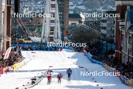 12.03.2024, Drammen, Norway (NOR): Johannes Hoesflot Klaebo (NOR), Haavard Solaas Taugboel (NOR), Richard Jouve (FRA), (l-r)  - FIS world cup cross-country, individual sprint, Drammen (NOR). www.nordicfocus.com. © Modica/NordicFocus. Every downloaded picture is fee-liable.