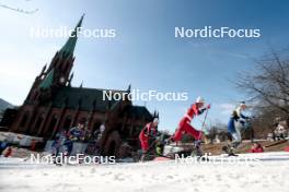 12.03.2024, Drammen, Norway (NOR): Joni Maki (FIN), Zanden Mcmullen (USA), Renaud Jay (FRA), Erik Valnes (NOR), Johannes Hoesflot Klaebo (NOR), Edvin Anger (SWE), (l-r)  - FIS world cup cross-country, individual sprint, Drammen (NOR). www.nordicfocus.com. © Modica/NordicFocus. Every downloaded picture is fee-liable.