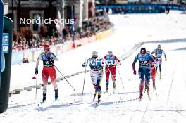 12.03.2024, Drammen, Norway (NOR): Nadine Faehndrich (SUI), Johanna Hagstroem (SWE), Julia Kern (USA), (l-r)  - FIS world cup cross-country, individual sprint, Drammen (NOR). www.nordicfocus.com. © Modica/NordicFocus. Every downloaded picture is fee-liable.