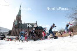 12.03.2024, Drammen, Norway (NOR): Lauri Vuorinen (FIN), Sivert Wiig (NOR), Lucas Chanavat (FRA), Zak Ketterson (USA), Richard Jouve (FRA), Ludek Seller (CZE), (l-r)  - FIS world cup cross-country, individual sprint, Drammen (NOR). www.nordicfocus.com. © Modica/NordicFocus. Every downloaded picture is fee-liable.