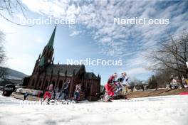 12.03.2024, Drammen, Norway (NOR): Julie Myhre (NOR), Katharina Hennig (GER), Lena Quintin (FRA), Jessie Diggins (USA), Anna Svendsen (NOR), Emma Ribom (SWE), (l-r)  - FIS world cup cross-country, individual sprint, Drammen (NOR). www.nordicfocus.com. © Modica/NordicFocus. Every downloaded picture is fee-liable.
