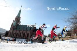12.03.2024, Drammen, Norway (NOR): Valerio Grond (SUI), Even Northug (NOR), Emil Danielsson (SWE), (l-r)  - FIS world cup cross-country, individual sprint, Drammen (NOR). www.nordicfocus.com. © Modica/NordicFocus. Every downloaded picture is fee-liable.