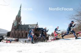 12.03.2024, Drammen, Norway (NOR): Lauri Vuorinen (FIN), Lucas Chanavat (FRA), Ludek Seller (CZE), Richard Jouve (FRA), (l-r)  - FIS world cup cross-country, individual sprint, Drammen (NOR). www.nordicfocus.com. © Modica/NordicFocus. Every downloaded picture is fee-liable.