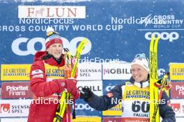 16.03.2024, Falun, Sweden (SWE): Johannes Hoesflot Klaebo (NOR), Martin Loewstroem Nyenget (NOR), (l-r)  - FIS world cup cross-country, 10km, Falun (SWE). www.nordicfocus.com. © Modica/NordicFocus. Every downloaded picture is fee-liable.