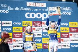 15.03.2024, Falun, Sweden (SWE): Jessie Diggins (USA), Linn Svahn (SWE), (l-r)  - FIS world cup cross-country, cups, Falun (SWE). www.nordicfocus.com. © Modica/NordicFocus. Every downloaded picture is fee-liable.