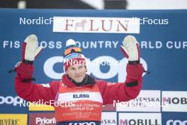 15.03.2024, Falun, Sweden (SWE): Johannes Hoesflot Klaebo (NOR) - FIS world cup cross-country, cups, Falun (SWE). www.nordicfocus.com. © Modica/NordicFocus. Every downloaded picture is fee-liable.