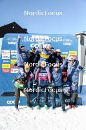 15.03.2024, Falun, Sweden (SWE): Sophia Laukli (USA), Rosie Brennan (USA), Julia Kern (USA), Jessie Diggins (USA), Novie Mccabe (USA), Sydney Palmer-Leger (USA), (l-r)  - FIS world cup cross-country, cups, Falun (SWE). www.nordicfocus.com. © Modica/NordicFocus. Every downloaded picture is fee-liable.