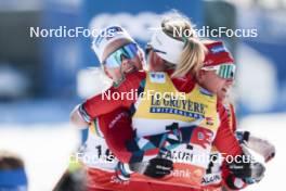 17.03.2024, Falun, Sweden (SWE): Anne Kjersti Kalvaa (NOR), Astrid Oeyre Slind (NOR), Heidi Weng (NOR), (l-r)  - FIS world cup cross-country, mass, Falun (SWE). www.nordicfocus.com. © Modica/NordicFocus. Every downloaded picture is fee-liable.