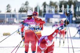 17.03.2024, Falun, Sweden (SWE): Johannes Hoesflot Klaebo (NOR), (l-r)  - FIS world cup cross-country, mass, Falun (SWE). www.nordicfocus.com. © Modica/NordicFocus. Every downloaded picture is fee-liable.