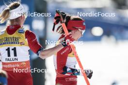 17.03.2024, Falun, Sweden (SWE): Astrid Oeyre Slind (NOR), Heidi Weng (NOR), (l-r)  - FIS world cup cross-country, mass, Falun (SWE). www.nordicfocus.com. © Modica/NordicFocus. Every downloaded picture is fee-liable.