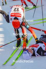 14.01.2024, Oberstdorf, Germany (GER): Julian Schmid (GER), Manuel Faisst (GER), (l-r)  - FIS world cup nordic combined men, compact HS106/7.5km, Oberstdorf (GER). www.nordicfocus.com. © Volk/NordicFocus. Every downloaded picture is fee-liable.
