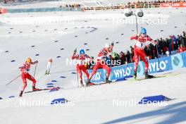 13.01.2024, Oberstdorf, Germany (GER): Franz-Josef Rehrl (AUT), Stefan Rettenegger (AUT), Johannes Lamparter (AUT), Thomas Rettenegger (AUT), (l-r)  - FIS world cup nordic combined men, individual gundersen HS106/10km, Oberstdorf (GER). www.nordicfocus.com. © Volk/NordicFocus. Every downloaded picture is fee-liable.
