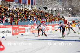 13.01.2024, Oberstdorf, Germany (GER): Manuel Faisst (GER), Joergen Graabak (NOR), Vinzenz Geiger (GER), Jens Luraas Oftebro (NOR), (l-r)  - FIS world cup nordic combined men, individual gundersen HS106/10km, Oberstdorf (GER). www.nordicfocus.com. © Volk/NordicFocus. Every downloaded picture is fee-liable.
