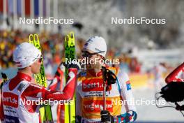 13.01.2024, Oberstdorf, Germany (GER): Johannes Lamparter (AUT), Jarl Magnus Riiber (NOR), (l-r)  - FIS world cup nordic combined men, individual gundersen HS106/10km, Oberstdorf (GER). www.nordicfocus.com. © Volk/NordicFocus. Every downloaded picture is fee-liable.