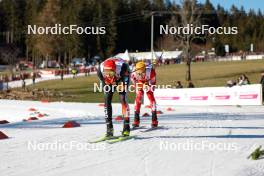 27.01.2024, Schonach, Germany (GER): Terence Weber (GER), Franz-Josef Rehrl (AUT), (l-r)  - FIS world cup nordic combined men, individual gundersen HS100/10km, Schonach (GER). www.nordicfocus.com. © Volk/NordicFocus. Every downloaded picture is fee-liable.