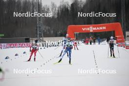 11.02.2024, Otepaeae, Estonia (EST): Martin  Fritz (AUT), Eero  Hirvonen (FIN), Vinzenz  Geiger (GER), (l-r)  - FIS world cup nordic combined men, individual gundersen HS97/10km, Otepaeae (EST). www.nordicfocus.com. © Authamayou/NordicFocus. Every downloaded picture is fee-liable.