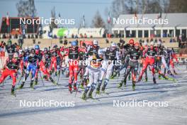 09.02.2024, Otepaeae, Estonia (EST): Eero Hirvonen (FIN), Johannes Lamparter (AUT), Jarl Magnus Riiber (NOR), Jens Luraas Oftebro (NOR), (l-r)  - FIS world cup nordic combined men, mass HS97/10km, Otepaeae (EST). www.nordicfocus.com. © Authamayou/NordicFocus. Every downloaded picture is fee-liable.