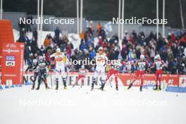 02.03.2024, Lahti, Finland (FIN): Vinzenz Geiger (GER), Jens Luraas Oftebro (NOR), Joergen Graabak (NOR), Stefan Rettenegger (AUT), Johannes Lamparter (AUT), (l-r)  - FIS world cup nordic combined men, team sprint HS130/2x7.5km, Lahti (FIN). www.nordicfocus.com. © Thibaut/NordicFocus. Every downloaded picture is fee-liable.