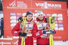 02.03.2024, Lahti, Finland (FIN): Jens Luraas Oftebro (NOR), Joergen Graabak (NOR), (l-r)  - FIS world cup nordic combined men, team sprint HS130/2x7.5km, Lahti (FIN). www.nordicfocus.com. © Thibaut/NordicFocus. Every downloaded picture is fee-liable.