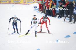 02.03.2024, Lahti, Finland (FIN): Antoine Gerard (FRA), Espen Andersen (NOR), Stephen Schumann (USA), (l-r)  - FIS world cup nordic combined men, team sprint HS130/2x7.5km, Lahti (FIN). www.nordicfocus.com. © Thibaut/NordicFocus. Every downloaded picture is fee-liable.