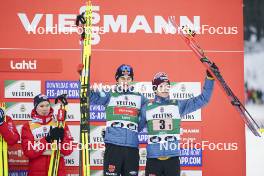 02.03.2024, Lahti, Finland (FIN): Vinzenz Geiger (GER), Manuel Faisst (GER), (l-r)  - FIS world cup nordic combined men, team sprint HS130/2x7.5km, Lahti (FIN). www.nordicfocus.com. © Thibaut/NordicFocus. Every downloaded picture is fee-liable.