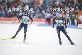 02.03.2024, Lahti, Finland (FIN): Iacopo Bortolas (ITA), Raffaele Buzzi (ITA), (l-r)  - FIS world cup nordic combined men, team sprint HS130/2x7.5km, Lahti (FIN). www.nordicfocus.com. © Thibaut/NordicFocus. Every downloaded picture is fee-liable.