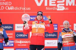 17.03.2024, Trondheim, Norway (NOR): Jarl Magnus Riiber (NOR), Johannes Lamparter (AUT) , (l-r) - FIS world cup nordic combined men, cups, Trondheim (NOR). www.nordicfocus.com. © Thibaut/NordicFocus. Every downloaded picture is fee-liable.